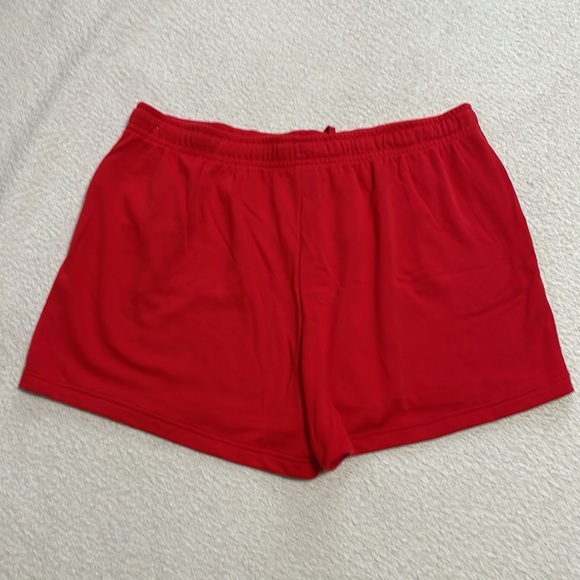 Nike Women's Sportswear Plus Size Club Fleece French Terry Shorts - Red NWOT - Picture 3 of 11